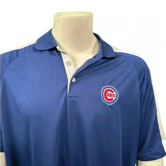 Antigua Chicago Cubs Size Large Short Sleeve Collar Polo Polyester Shirt - Picture 2 of 10